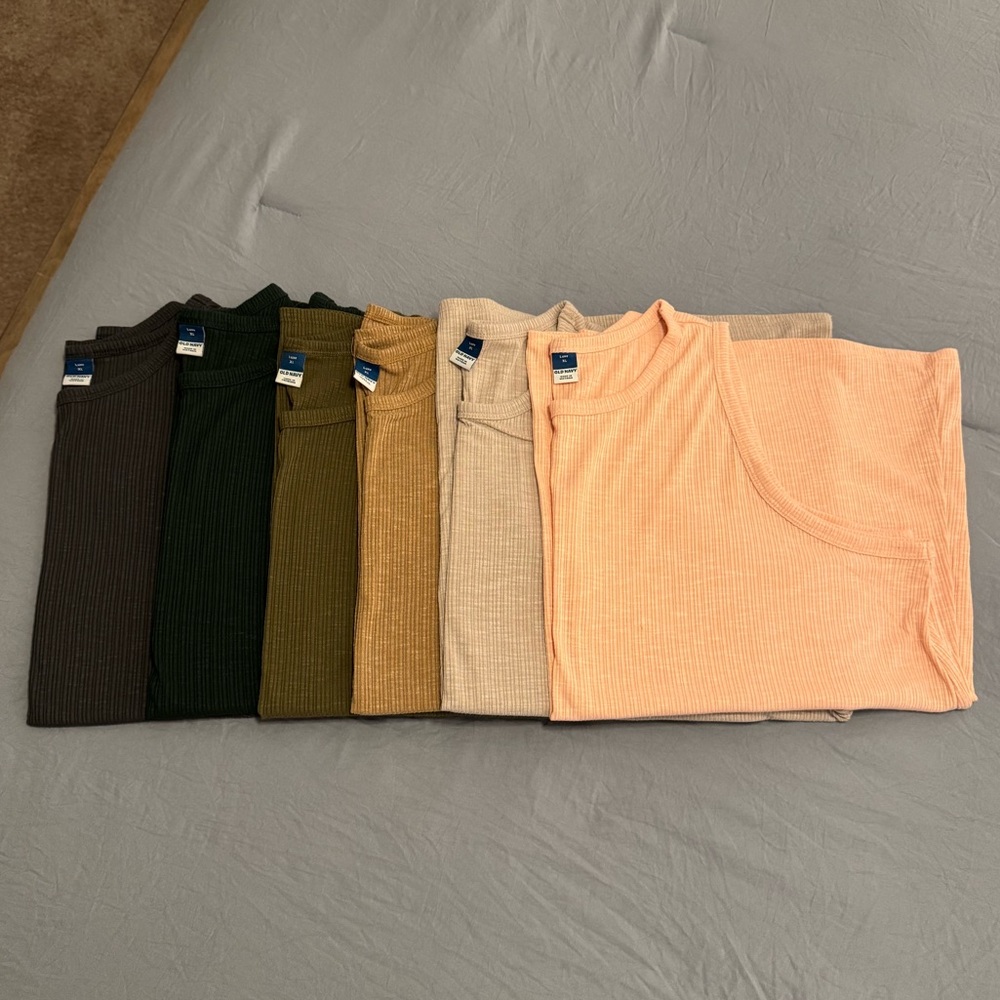 Set of Six Old Navy Luxe Rib Knit Tanks